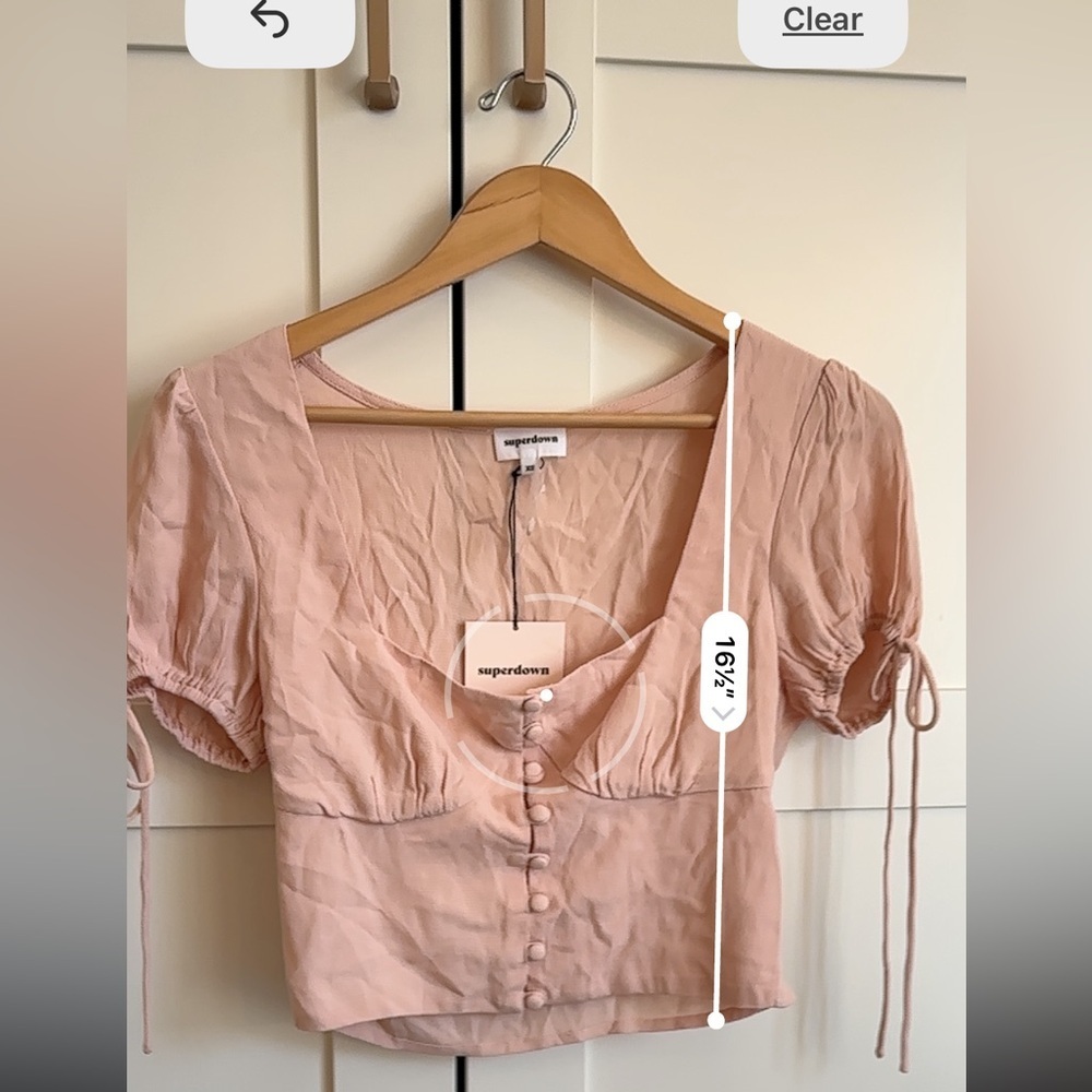 REVOLVE SUPERDOWN rosa button up crop top soft pi… - image 4